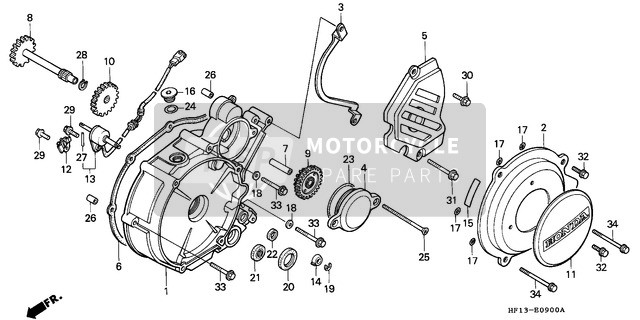 Honda TRX200D 1992 Left Crankcase Cover for a 1992 Honda TRX200D