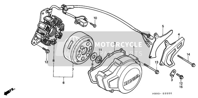 Honda TRX250R 1989 La gauche Carter Couverture pour un 1989 Honda TRX250R