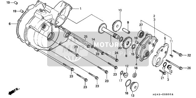 Honda TRX300FW 1990 Left Crankcase Cover for a 1990 Honda TRX300FW