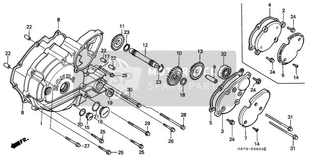 28132HA7670, Gear D, Starter Reduction, Honda, 2