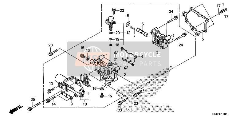 Honda TRX500FA7 2016 Cuerpo de la válvula principal para un 2016 Honda TRX500FA7