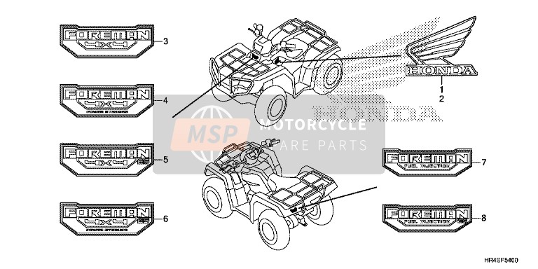 Honda TRX500FE2 2016 marca/ Emblema para un 2016 Honda TRX500FE2