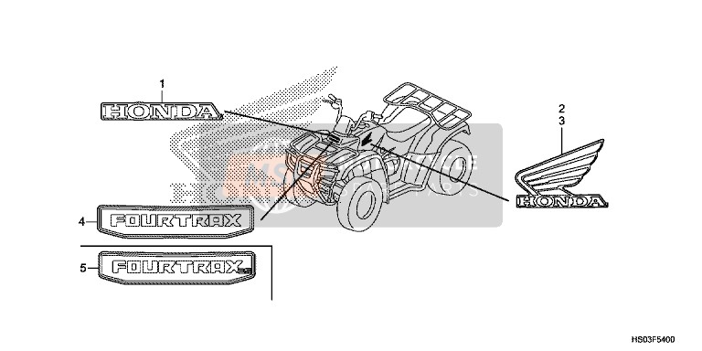Honda TRX250TM 2016 Sticker voor een 2016 Honda TRX250TM