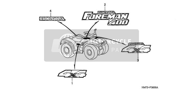 Honda TRX400FW 1997 Marke für ein 1997 Honda TRX400FW