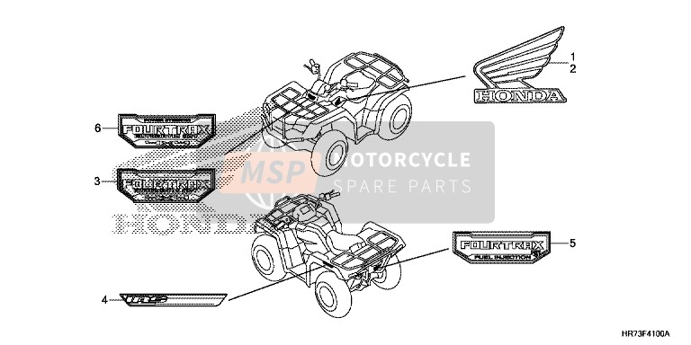 Honda TRX420FA5 2015 Sticker voor een 2015 Honda TRX420FA5