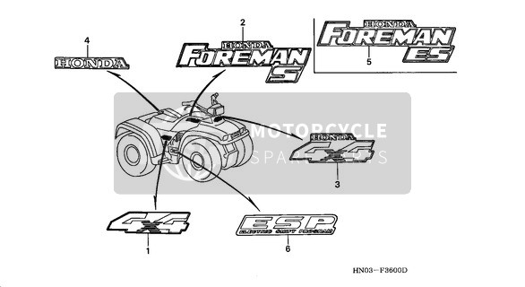 Honda TRX450ES 1999 marca para un 1999 Honda TRX450ES