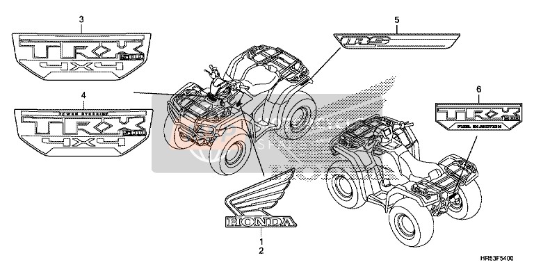 Honda TRX500FM5 2016 marchio/Emblema per un 2016 Honda TRX500FM5