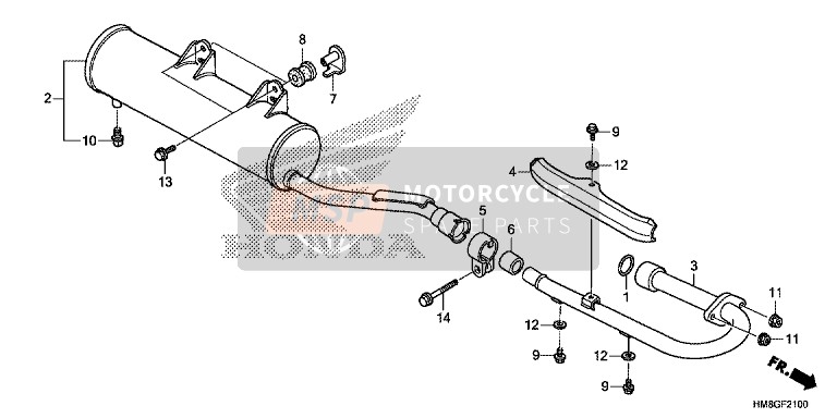 Honda TRX250TM 2014 Silenciador para un 2014 Honda TRX250TM