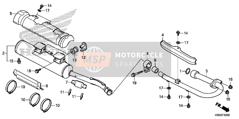 Honda TRX250TM 2016 Schalldämpfer für ein 2016 Honda TRX250TM