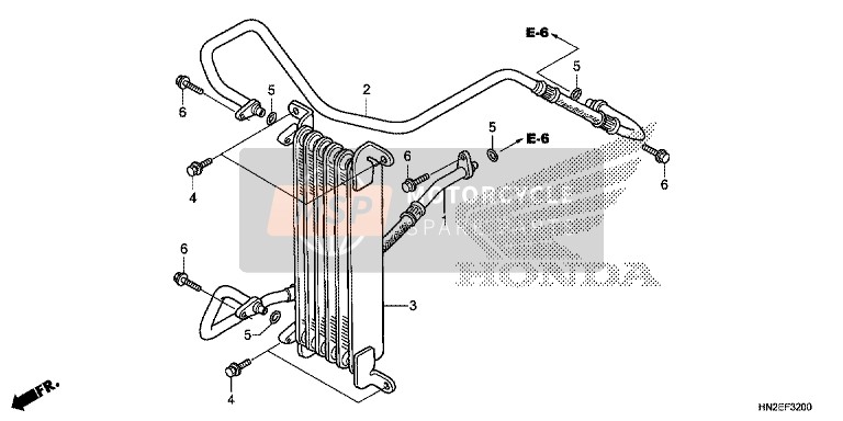 Honda TRX500FA 2014 Olie koeler voor een 2014 Honda TRX500FA