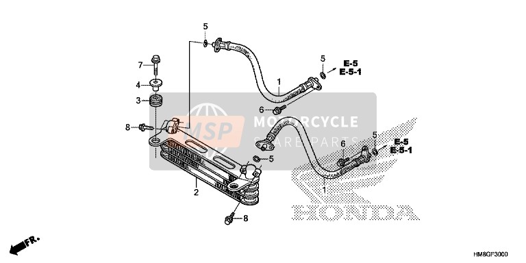 Honda TRX250TM 2014 Olie koeler voor een 2014 Honda TRX250TM