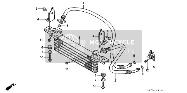 Honda TRX400FW 1996 Radiatore dell'olio per un 1996 Honda TRX400FW