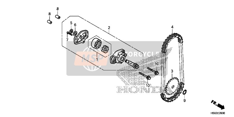 Honda TRX250TM 2017 La pompe à huile pour un 2017 Honda TRX250TM