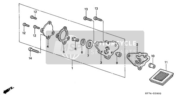 Honda TRX90 1996 Pompa dell'olio per un 1996 Honda TRX90