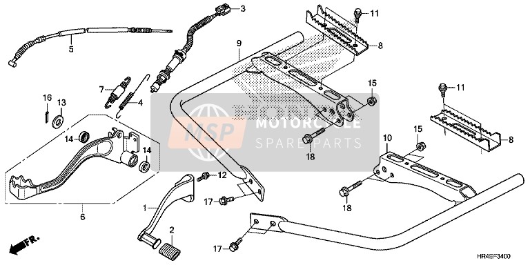 Honda TRX500FE2 2016 Pedal/ Ussraste für ein 2016 Honda TRX500FE2