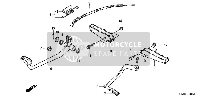 Honda TRX250 1999 Pedale/Passo per un 1999 Honda TRX250