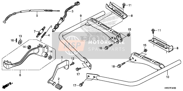 Honda TRX420FA1 2016 Pedal/Ussraste für ein 2016 Honda TRX420FA1