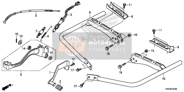 Honda TRX420FM1 2014 Pedal/Ussraste für ein 2014 Honda TRX420FM1