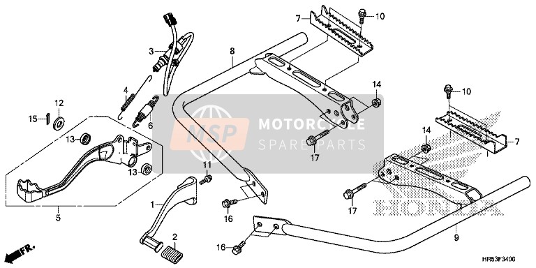 Honda TRX500FM6 2015 Pedaal/Step voor een 2015 Honda TRX500FM6