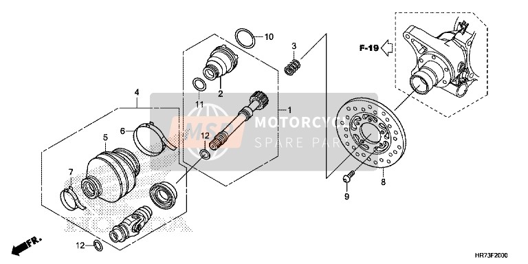 Honda TRX420FA6 2016 Arbre de Transmission pour un 2016 Honda TRX420FA6