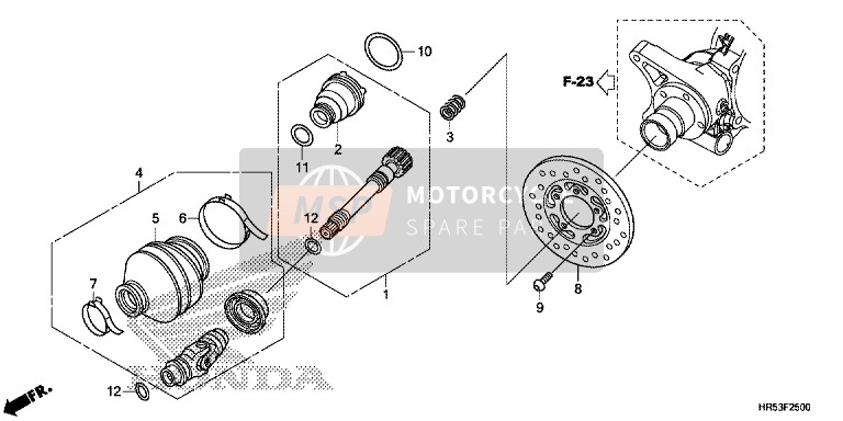 Honda TRX500FM6 2017 Albero dell'elica per un 2017 Honda TRX500FM6