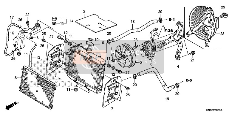 Honda TRX680FA 2016 Radiateur pour un 2016 Honda TRX680FA