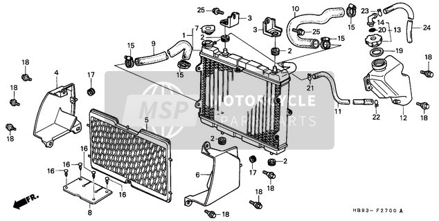 Honda TRX250R 1989 Radiateur pour un 1989 Honda TRX250R