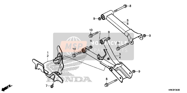 Honda TRX500FM6 2017 Achterarm voor een 2017 Honda TRX500FM6