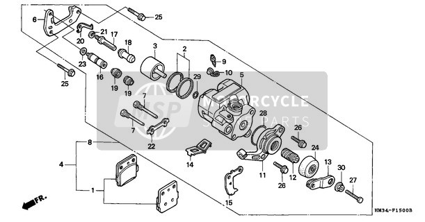 Honda TRX300EX 1999 Rear Brake Caliper for a 1999 Honda TRX300EX