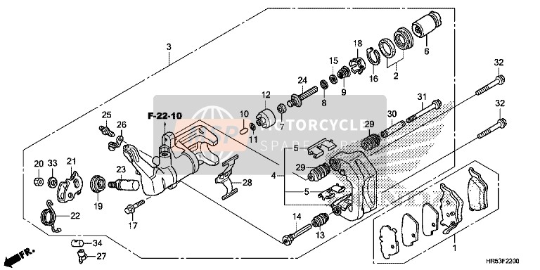 Honda TRX500FM6 2015 Rear Brake Caliper for a 2015 Honda TRX500FM6