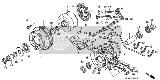 Honda TRX200SX 1987 Frein arriere Tambour 2 pour un 1987 Honda TRX200SX