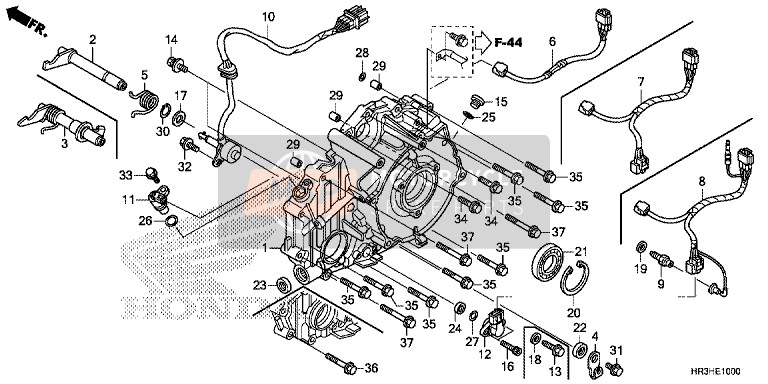 Honda TRX420TE1 2017 Posteriore Carter Copertina per un 2017 Honda TRX420TE1