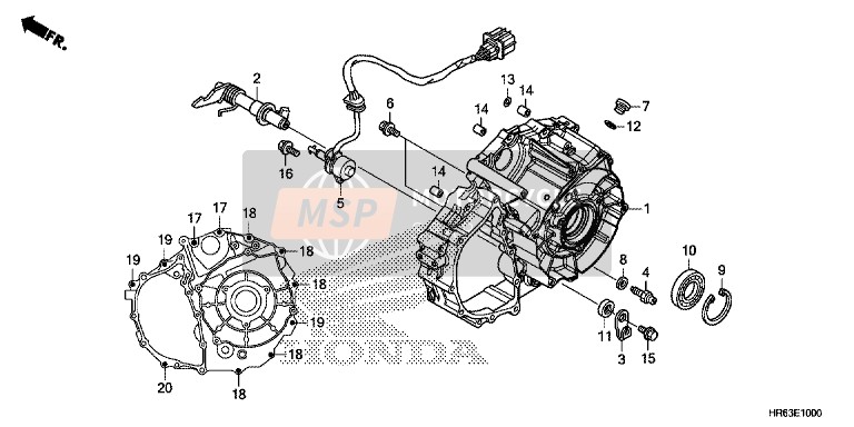 Honda TRX500FA6 2015 Posteriore Carter Copertina per un 2015 Honda TRX500FA6