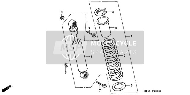 Honda TRX200D 1992 Posteriore Cuscino per un 1992 Honda TRX200D