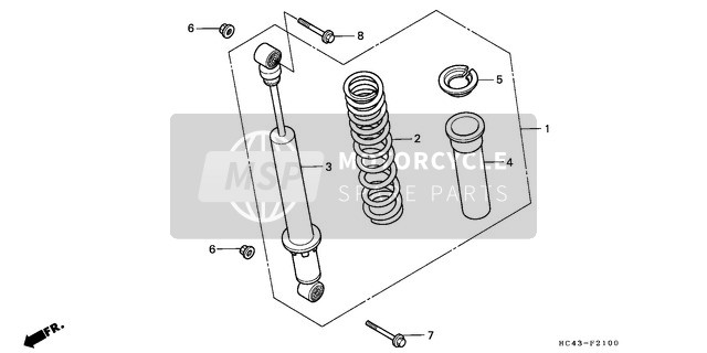 Honda TRX300FW 1990 Rear Cushion for a 1990 Honda TRX300FW