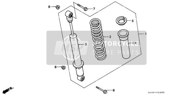 Honda TRX300FW 1992 Rear Cushion for a 1992 Honda TRX300FW