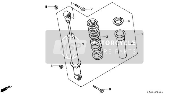 Honda TRX300FW 1994 Rear Cushion for a 1994 Honda TRX300FW