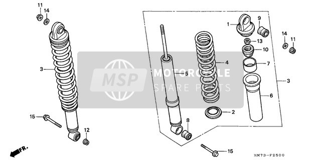 Honda TRX400FW 1996 Arrière Coussin pour un 1996 Honda TRX400FW