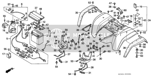 80121HC4670ZA, Mudguard, R. Rr. Fr. *NH1, Honda, 3