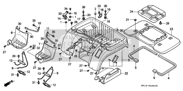 80132HF1670, Stay B, Tool Box, Honda, 3