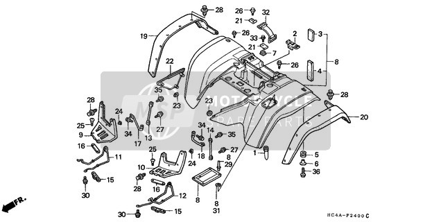 80123HM5670, Support De Bavette Ar. D., Honda, 2