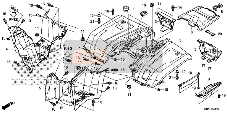 Honda TRX420FA1 2017 Hinterer Kotflügel für ein 2017 Honda TRX420FA1