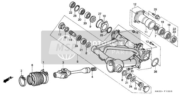 Honda ATC250ES 1985 Fourche arrière/Arbre de Transmission (1) pour un 1985 Honda ATC250ES