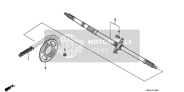 Honda TRX200D 1997 Asse della ruota posteriore/ Catena di trasmissione per un 1997 Honda TRX200D