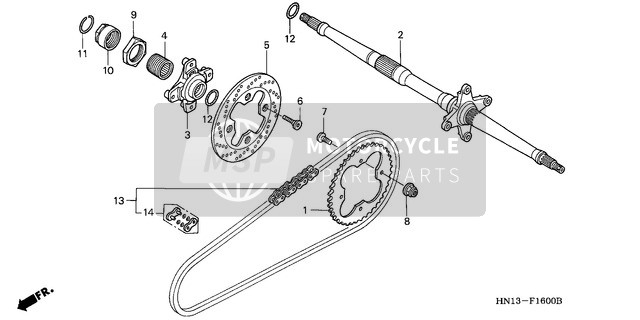 Rear Wheel Axle/ Drive Chain
