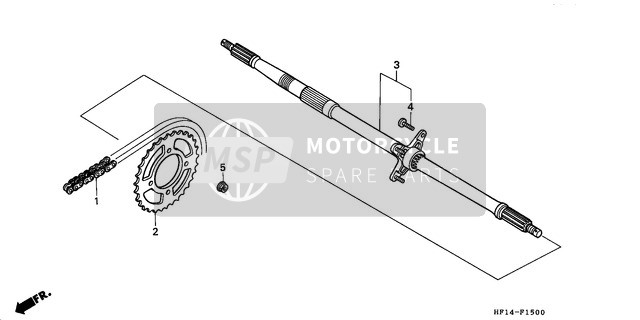 Honda TRX200D 1993 Rear Wheel Axle for a 1993 Honda TRX200D