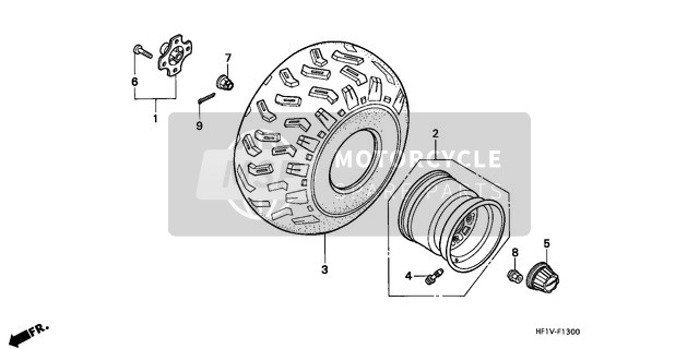 Honda TRX200D 1997 Rear Wheel for a 1997 Honda TRX200D