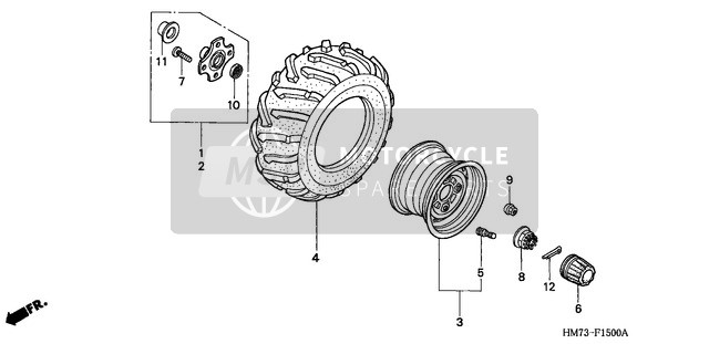 Honda TRX400FW 1995 Rear Wheel for a 1995 Honda TRX400FW