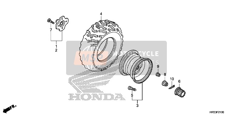 Honda TRX420TM1 2014 Rear Wheel for a 2014 Honda TRX420TM1