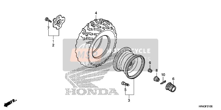 Honda TRX500FE1 2014 Ruota posteriore per un 2014 Honda TRX500FE1